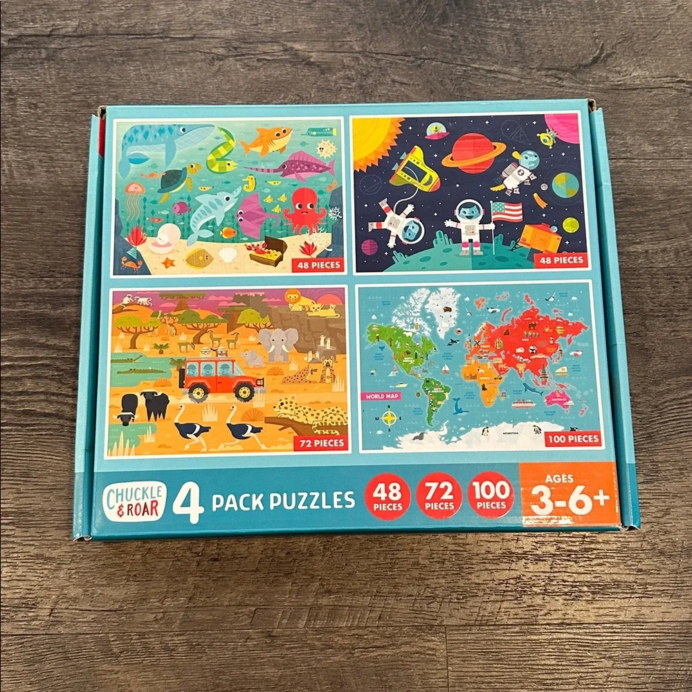 Chuckle & Roar 4 -Pack Jigsaw Puzzles‎ for Kids Age 3-6+